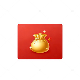 红色金袋财富图标设计