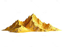 金色山峰抽象艺术模型