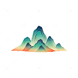 国潮风山水图案装饰画