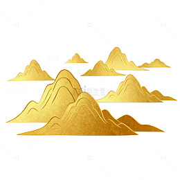 金色山水画矢量图案设计素材
