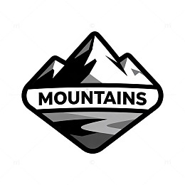 黑白风格山脉标志设计素材