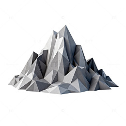 立体抽象山峰设计模型