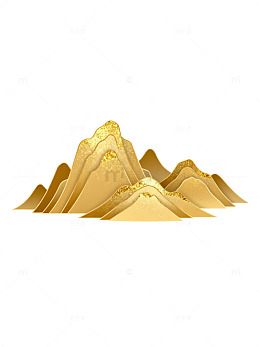 金色山水画矢量素材