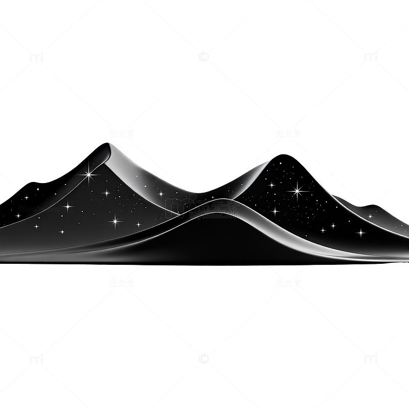 黑灰色调山峦星光矢量图