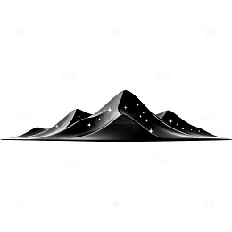 黑白简约山峰图形设计元素