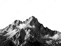 黑白雪山风景片