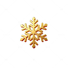 金色雪花装饰图案设计元素
