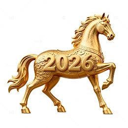 金色马雕塑2026新年摆件