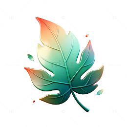 渐变色彩叶子图标设计素材