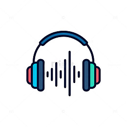 现代耳机音频图标矢量素材
