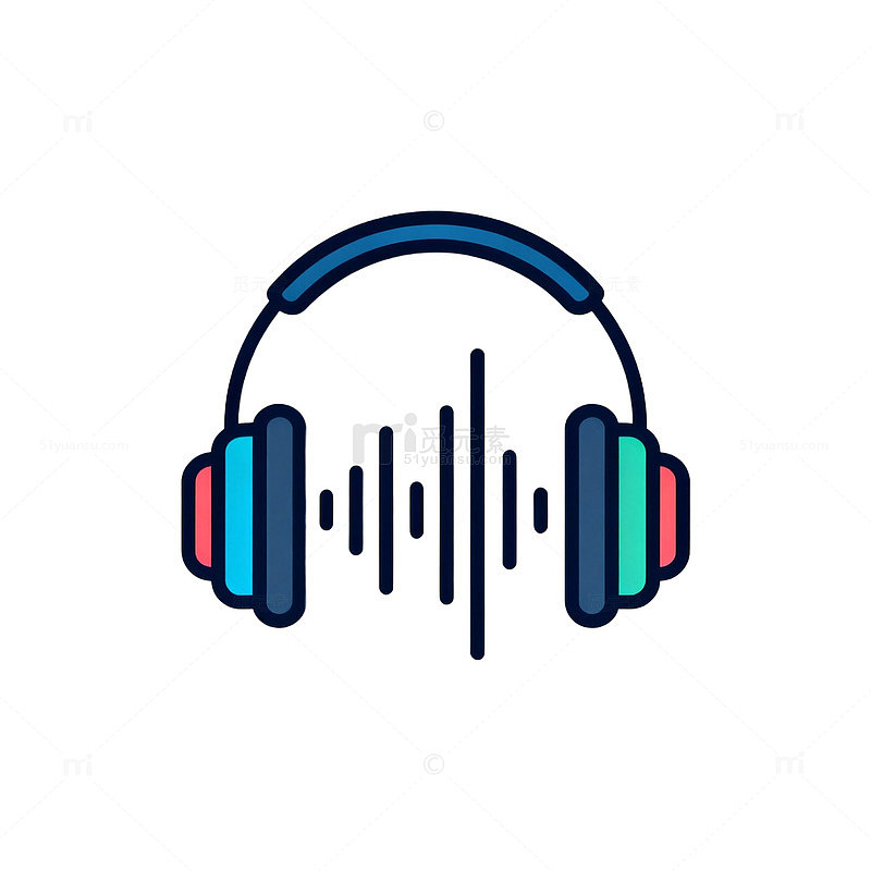 现代耳机音频图标矢量素材