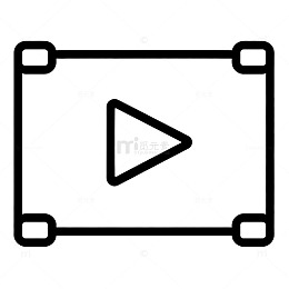 简约播放按钮图标