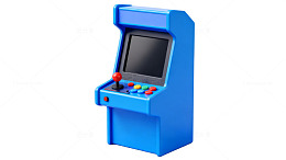 蓝色街机游戏机3D模型