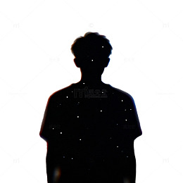 星空剪影人像