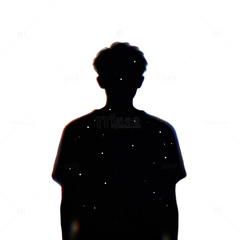 星空剪影人像