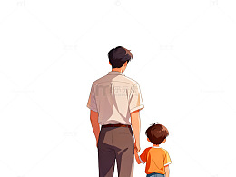 父子情深插画设计素材