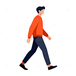 简约风行走男性人物插画