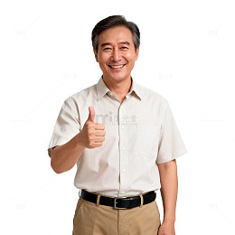 中年男性点赞肖像素材