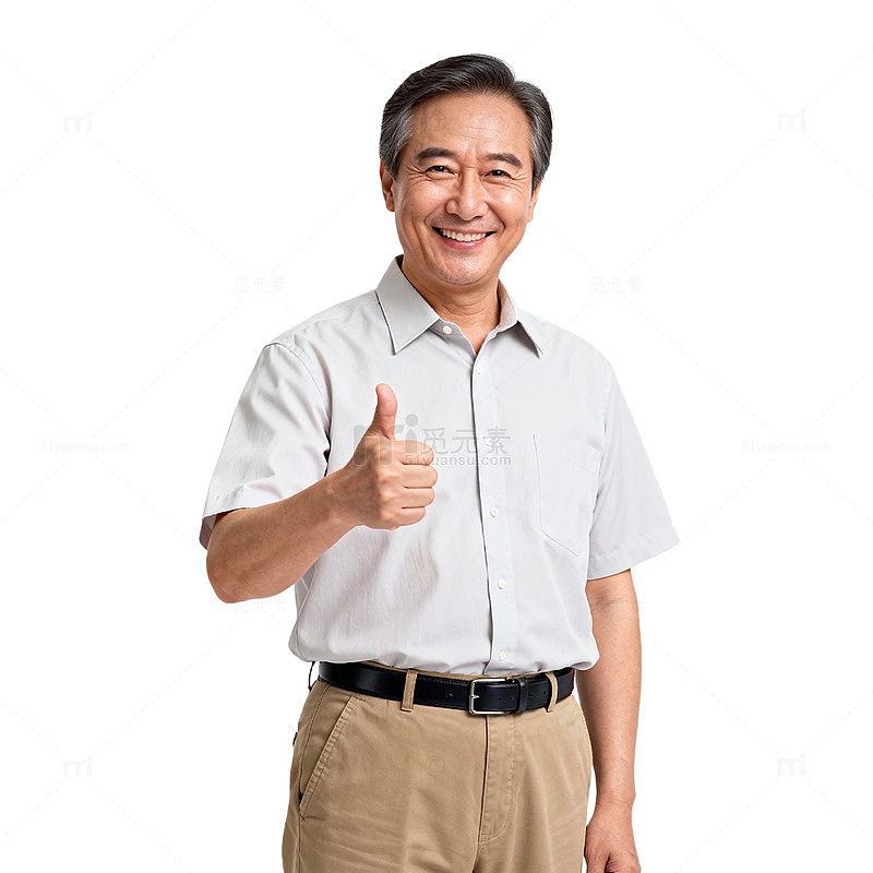 中年男性微笑竖拇指形象照