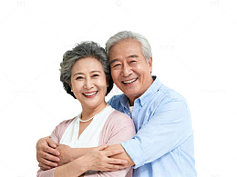 温馨老年人相拥合影素材