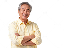 老年男性微笑肖像素材