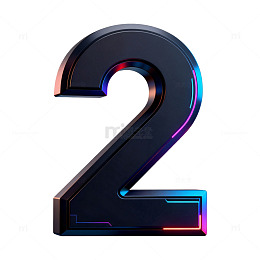 数字2科技感炫酷设计元素