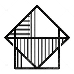 抽象几何图形黑白插画