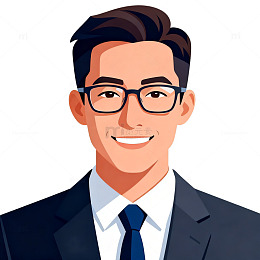 卡通商务男士头像矢量图