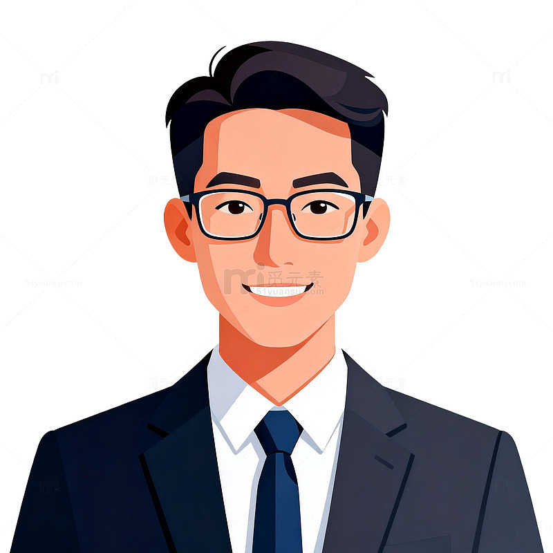 商务男性卡通形象插画