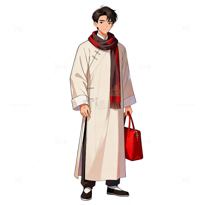 时尚男士插画冬季装扮