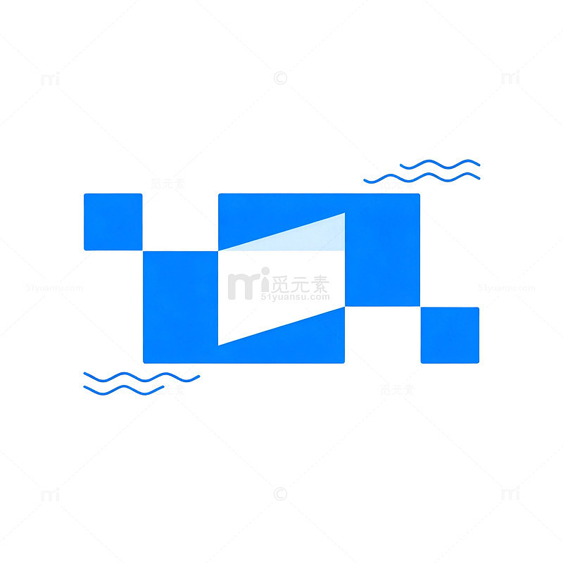 蓝白简约水泵图标设计
