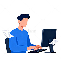 办公忙碌插画矢量图
