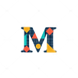 多彩立体字母M设计素材