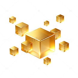 金光闪闪立方体装饰图案