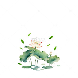 水墨荷花装饰画