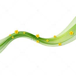 绿色流畅花朵图案设计元素