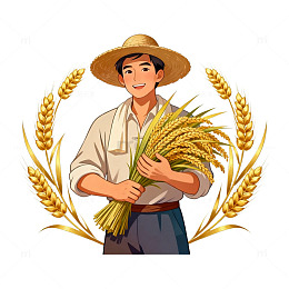 农民丰收卡通插画设计素材