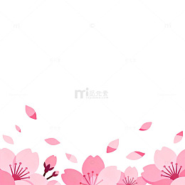 樱花边框淡雅设计素材