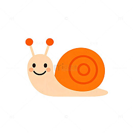 卡通蜗牛插画设计素材