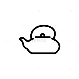简约风格茶壶线条图标