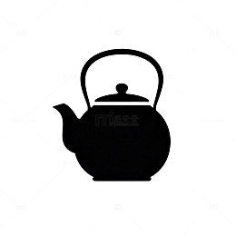 简洁风格黑色茶壶图标