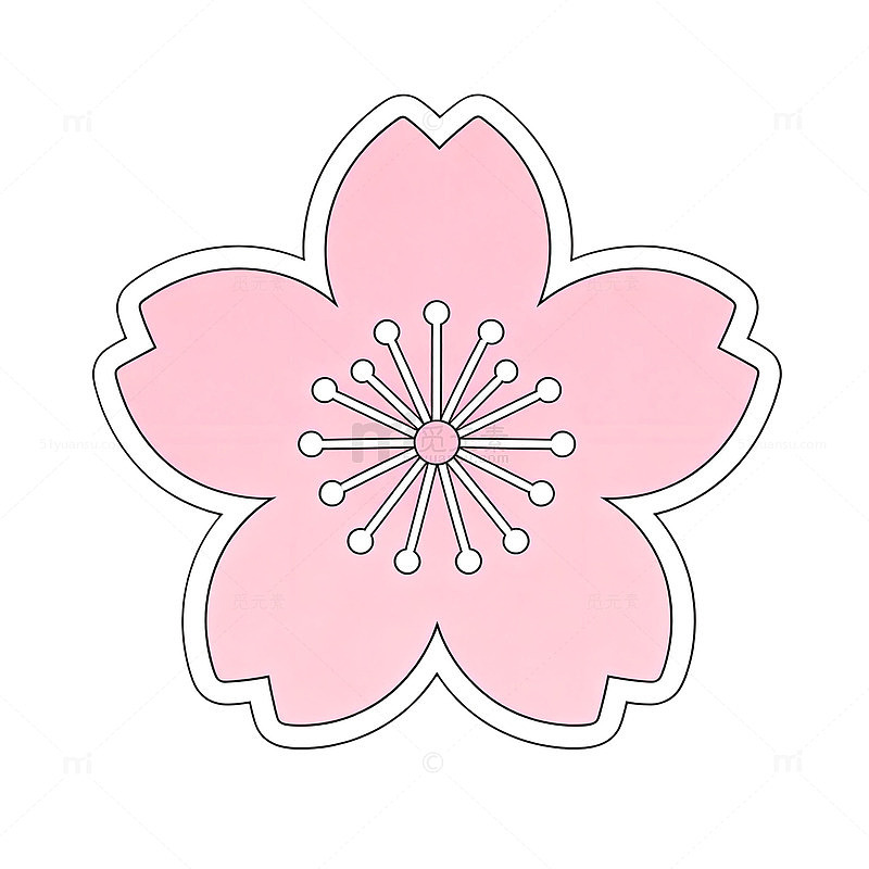 粉色樱花装饰图案矢量素材