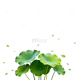 荷叶水墨画风格装饰图案