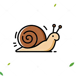 卡通蜗牛图案插画设计元素
