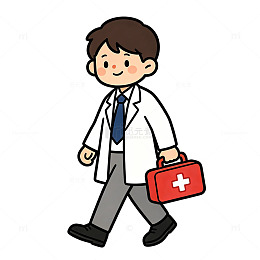 卡通医生医疗职业形象插画免扣素材