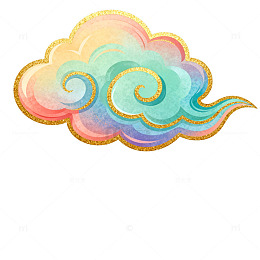 彩虹云彩艺术装饰图案