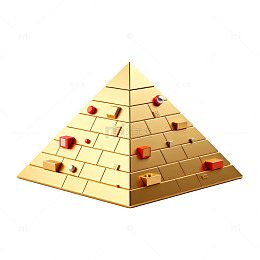 金字塔黄金块创意图形