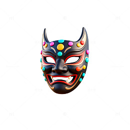 彩绘传统戏剧面具矢量素材