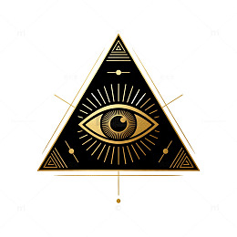 神秘三角形眼图案设计素材