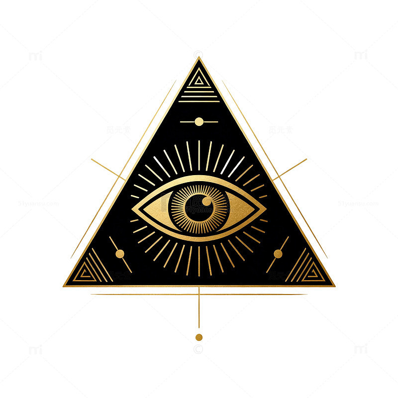 神秘三角形眼图案设计素材